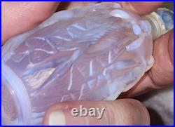Vtg. Iridescent Perfume Bottle Signed Sabino Dancing Nymphs 4 Seasons Blue Hue