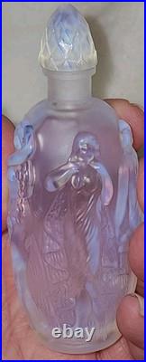 Vtg. Iridescent Perfume Bottle Signed Sabino Dancing Nymphs 4 Seasons Blue Hue