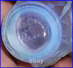 Vtg. Iridescent Perfume Bottle Signed Sabino Dancing Nymphs 4 Seasons Blue Hue