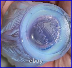 Vtg. Iridescent Perfume Bottle Signed Sabino Dancing Nymphs 4 Seasons Blue Hue