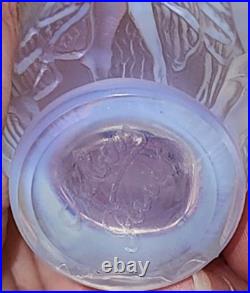 Vtg. Iridescent Perfume Bottle Signed Sabino Dancing Nymphs 4 Seasons Blue Hue