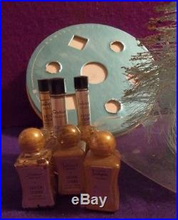 Vtg LUCIEN LELONG CHRISTMAS DISPLAY mini gold perfume bottle TREE ORNAMENT old