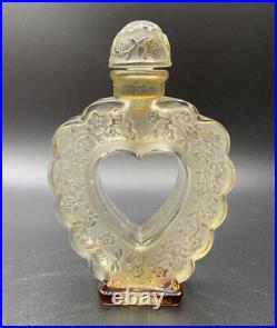 Vtg Lalique France Nina Ricci Coeur Joie Crystal Parfum Perfume Bottle 6 Heart
