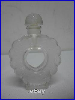 Vtg Lalique France Nina Ricci Coeur Joie Perfume Bottle Heart Shape Open Center