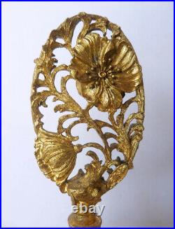 Vtg MATSON gilt gold Ormolu FLOWERS encrusted PERFUME BOTTLES set MATCHING PAIR