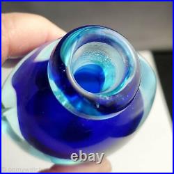 Vtg MURANO? ARCHIMEDE SEGUSO Perfume Bottle COBALT ArT GLaSs Italy Sommerso