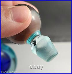 Vtg MURANO? ARCHIMEDE SEGUSO Perfume Bottle COBALT ArT GLaSs Italy Sommerso