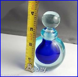 Vtg MURANO? ARCHIMEDE SEGUSO Perfume Bottle COBALT ArT GLaSs Italy Sommerso