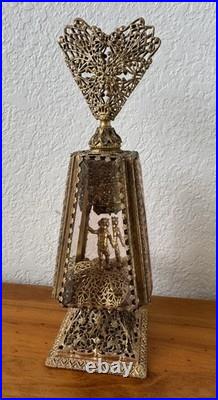 Vtg Matson Hollywood Regency Ormolu Glass Putti Cherub Filigree Perfume Bottle