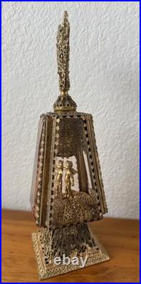 Vtg Matson Hollywood Regency Ormolu Glass Putti Cherub Filigree Perfume Bottle