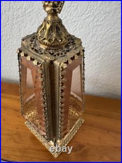 Vtg Matson Hollywood Regency Ormolu Glass Putti Cherub Filigree Perfume Bottle