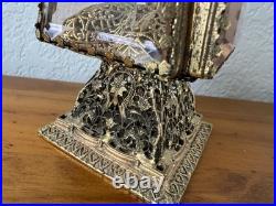 Vtg Matson Hollywood Regency Ormolu Glass Putti Cherub Filigree Perfume Bottle