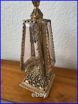 Vtg Matson Hollywood Regency Ormolu Glass Putti Cherub Filigree Perfume Bottle