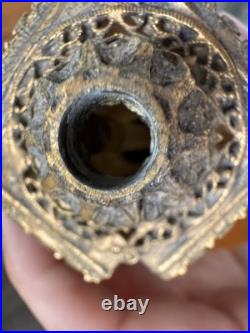 Vtg Matson Hollywood Regency Ormolu Glass Putti Cherub Filigree Perfume Bottle