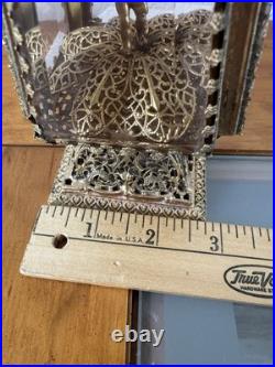 Vtg Matson Hollywood Regency Ormolu Glass Putti Cherub Filigree Perfume Bottle