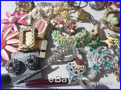 Vtg Old Antique Jewelry Lot Pins, Necklace, Brooches, Perfume Bottle, Victorian Rare