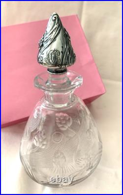 Vtg Perfume Bottle with Sterling from Theodore B Starr NY 1900-24 Lotus Pattern