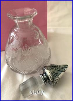 Vtg Perfume Bottle with Sterling from Theodore B Starr NY 1900-24 Lotus Pattern