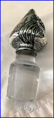 Vtg Perfume Bottle with Sterling from Theodore B Starr NY 1900-24 Lotus Pattern