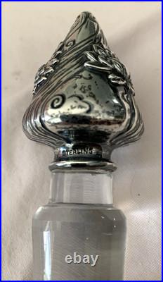 Vtg Perfume Bottle with Sterling from Theodore B Starr NY 1900-24 Lotus Pattern