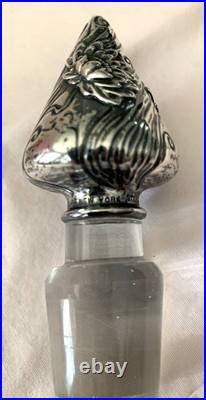 Vtg Perfume Bottle with Sterling from Theodore B Starr NY 1900-24 Lotus Pattern