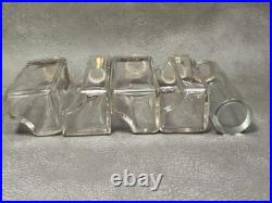 Vtg. Perfume Scent 5 Custom Shaped Hand Painted Bottles in Unique Leather Case