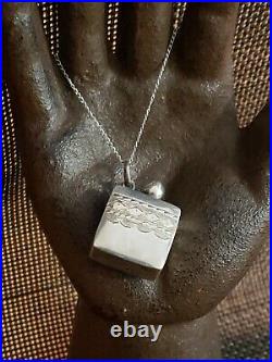 Vtg Rare Boma Sterling Silver Perfume Bottle Necklace With Applicator 18 In 925