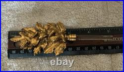 Vtg Rare STYLE BUILT 4 Panels Beveled Glass Gold Filigree Ormolu Perfume Bottle
