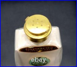 Vtg Roger Gallet Paris Pefume LE JADE Talcum Powder RARE Large Glass Bottle