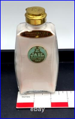Vtg Roger Gallet Paris Pefume LE JADE Talcum Powder RARE Large Glass Bottle