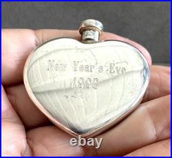 Vtg STERLING Silver TIFFANY & CO Heart-Shaped PERFUME BOTTLE + Dipper Engraved
