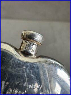 Vtg STERLING Silver TIFFANY & CO Heart-Shaped PERFUME BOTTLE + Dipper Engraved