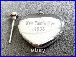 Vtg STERLING Silver TIFFANY & CO Heart-Shaped PERFUME BOTTLE + Dipper Engraved