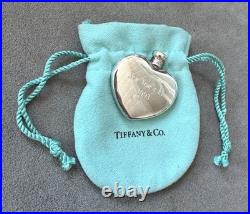 Vtg STERLING Silver TIFFANY & CO Heart-Shaped PERFUME BOTTLE + Dipper Engraved