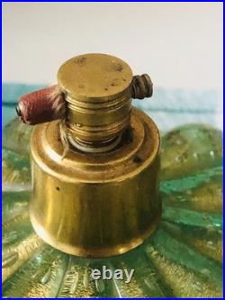 Vtg Set Murano Flavio Poli Seguso Green Bullicante/gold Melon Perfume Bottles