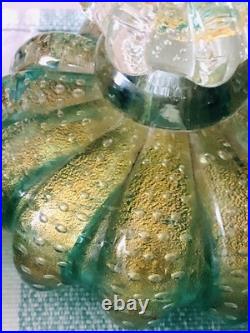 Vtg Set Murano Flavio Poli Seguso Green Bullicante/gold Melon Perfume Bottles Vtg Set Murano Flavio Poli Seguso Green Bullicante/gold Melon Perfume Bottles