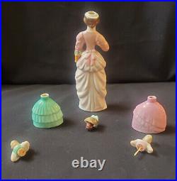 Vtg Set of 3-(2) 1920 German Porc. 3.5 Perfume Bottles (1) 7.5 Perfume Bottle