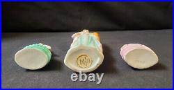 Vtg Set of 3-(2) 1920 German Porc. 3.5 Perfume Bottles (1) 7.5 Perfume Bottle