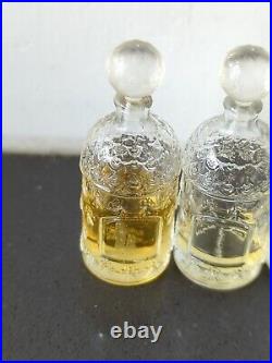 Vtg Set of GUERLAIN Paris Imperial Bee Glass Perfume Bottles No Label