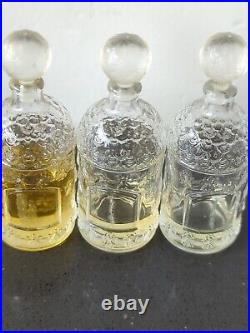 Vtg Set of GUERLAIN Paris Imperial Bee Glass Perfume Bottles No Label