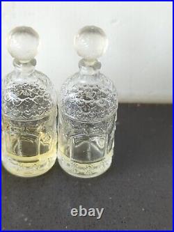 Vtg Set of GUERLAIN Paris Imperial Bee Glass Perfume Bottles No Label