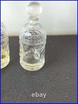 Vtg Set of GUERLAIN Paris Imperial Bee Glass Perfume Bottles No Label