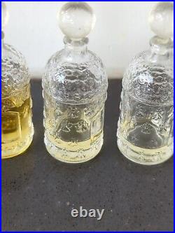 Vtg Set of GUERLAIN Paris Imperial Bee Glass Perfume Bottles No Label