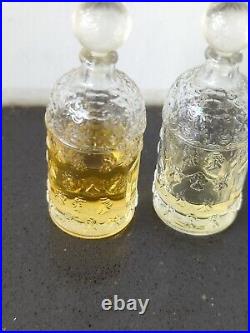 Vtg Set of GUERLAIN Paris Imperial Bee Glass Perfume Bottles No Label