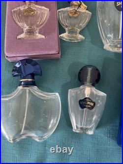 Vtg Shalimar Guerlain EMPTY Perfume Bottle Paris logo tag hang Boxes Talc France