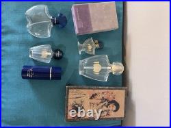 Vtg Shalimar Guerlain EMPTY Perfume Bottle Paris logo tag hang Boxes Talc France