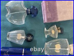 Vtg Shalimar Guerlain EMPTY Perfume Bottle Paris logo tag hang Boxes Talc France