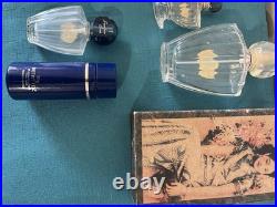 Vtg Shalimar Guerlain EMPTY Perfume Bottle Paris logo tag hang Boxes Talc France