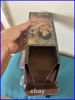 Vtg Shalimar Guerlain EMPTY Perfume Bottle Paris logo tag hang Boxes Talc France