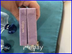 Vtg Shalimar Guerlain EMPTY Perfume Bottle Paris logo tag hang Boxes Talc France